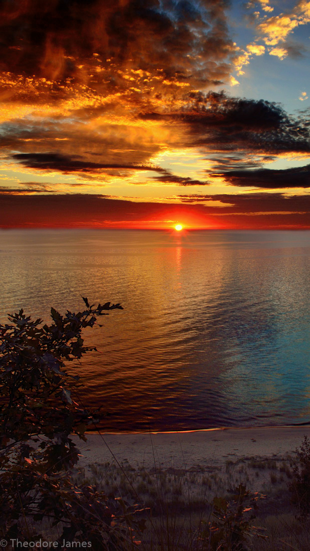 Adobe Portfolio lake michigan sunset change of seasons Michigan great lakes beach