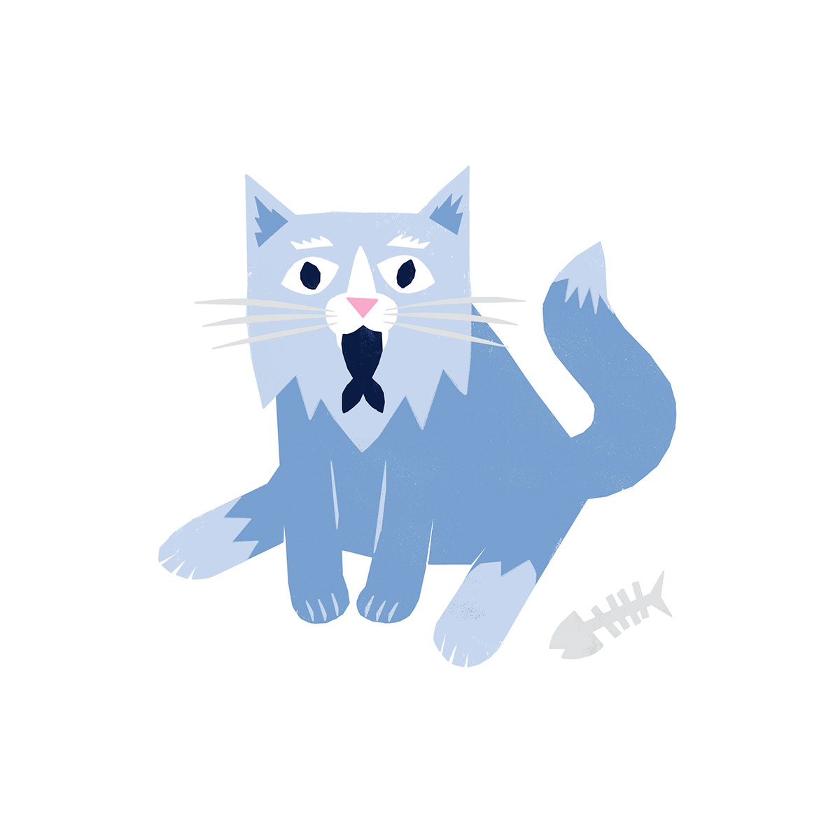 Cat ILLUSTRATION  artwork texture Drawing  animals blue graphic portrait