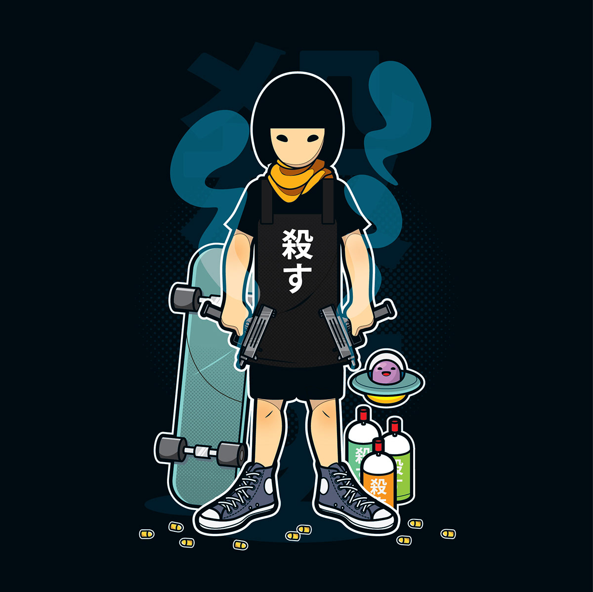 vector graphicdesign kawaai art draw artwork tshirt sticker Weapon spray skate Urban