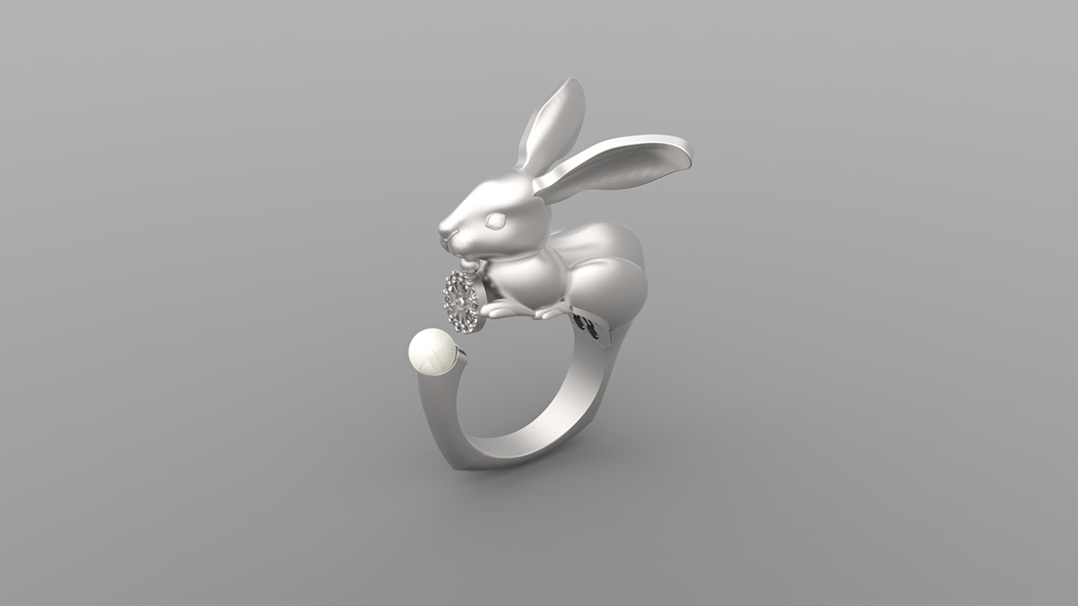 rabbit silver ring jewelry Jewellery polish