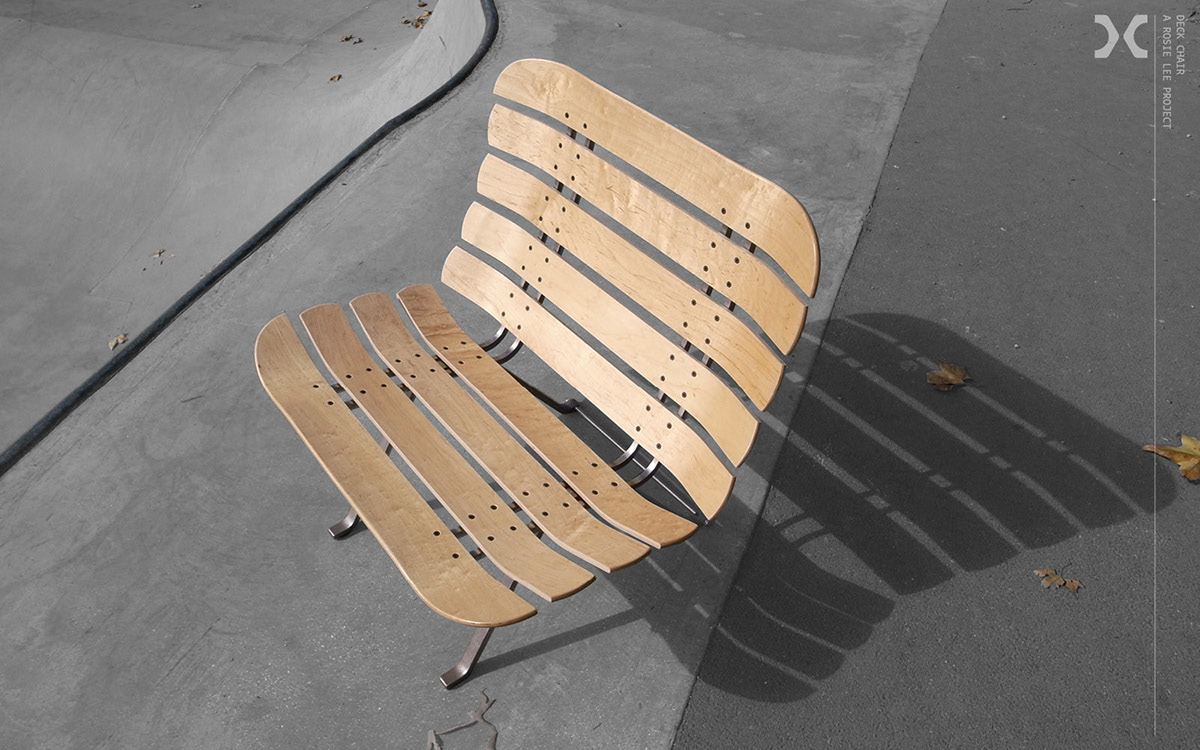 Rosie Lee RLdeckchair skateboarding furniture skate art Rosie Lees deck chair