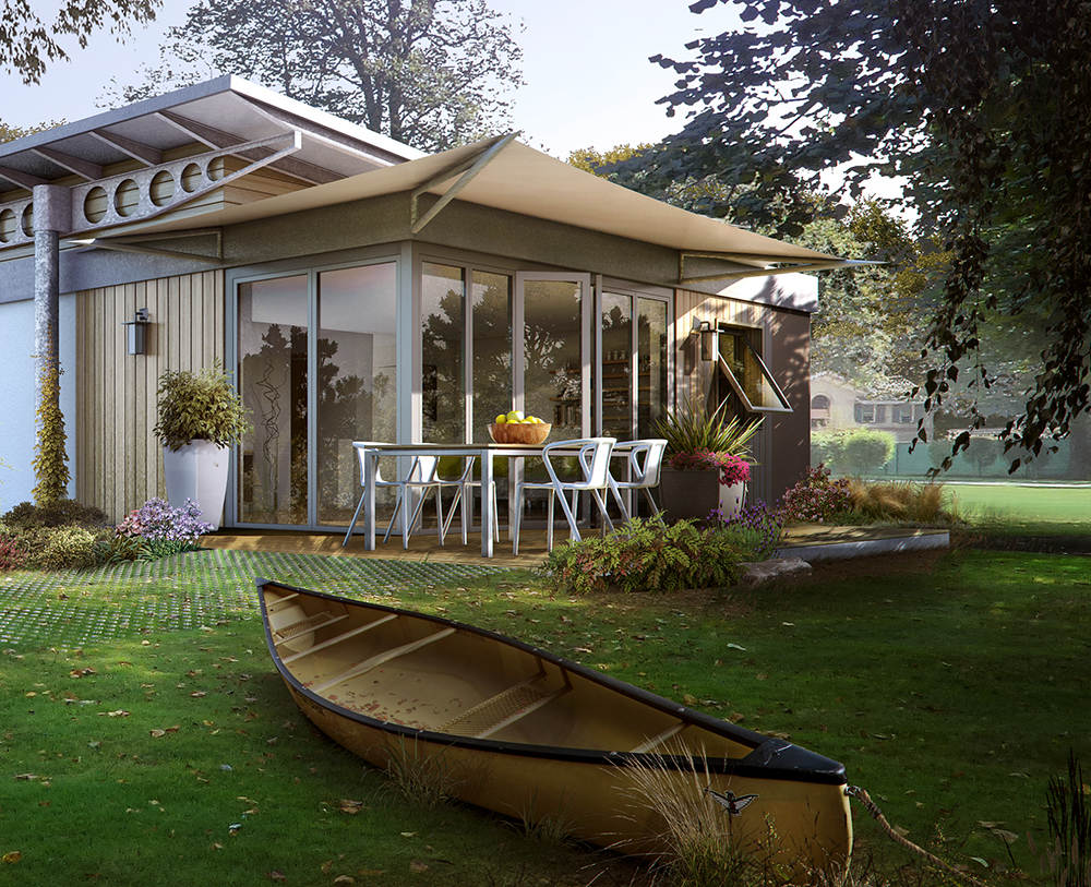house garden jardin maison Promotion CG 3D vray photoshop home architectural rendering visualization