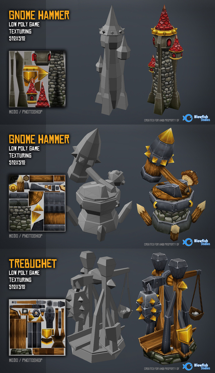 mobile ios Tower Defense game 3D 2D Low Poly GUI interface design modelling texturing