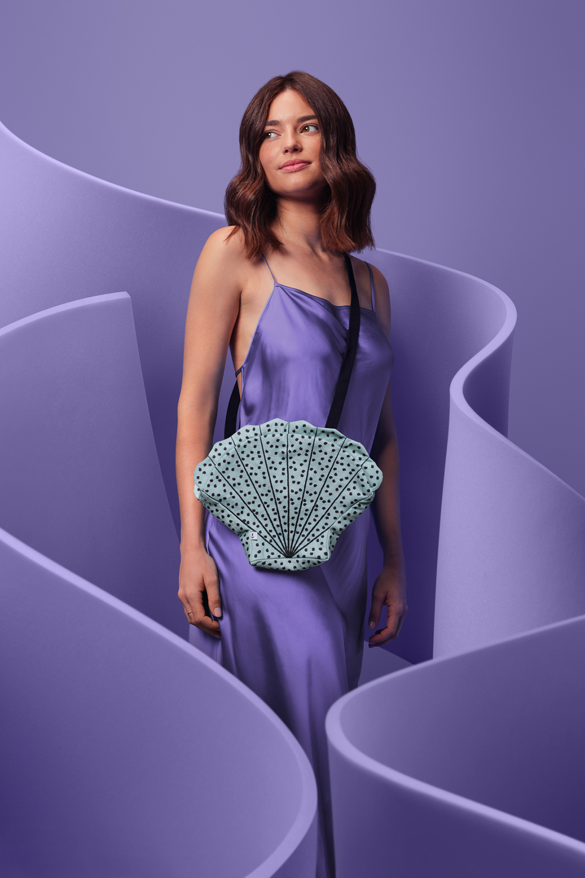 bag beauty case Fashion  fish girl New Zealand play portrait purple