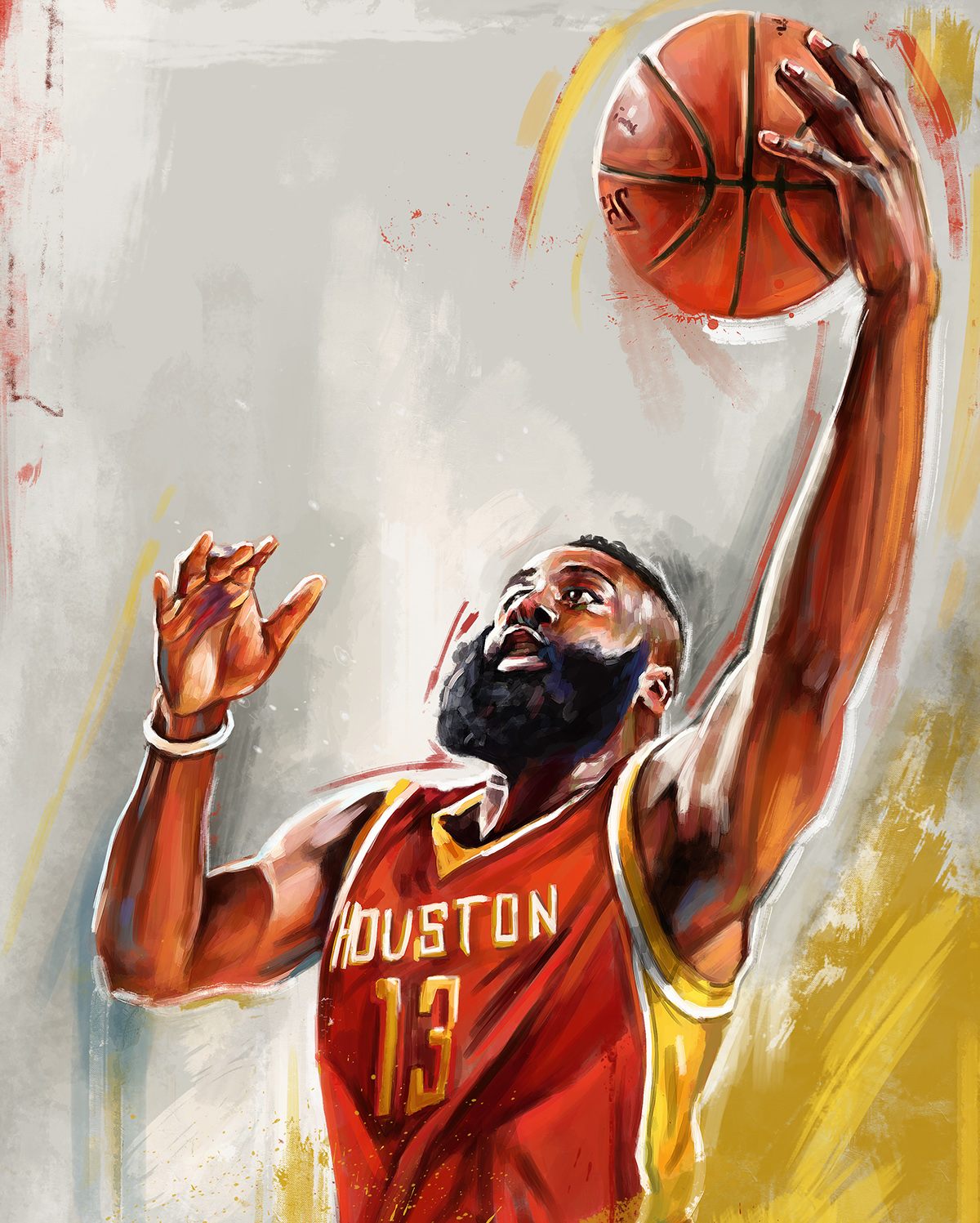 NBA sports art LeBron James cavaliers Houston Rockets James Harden beard Golden State Warriors stephen curry basketball Cleveland Cavaliers adobe wacom Behance king