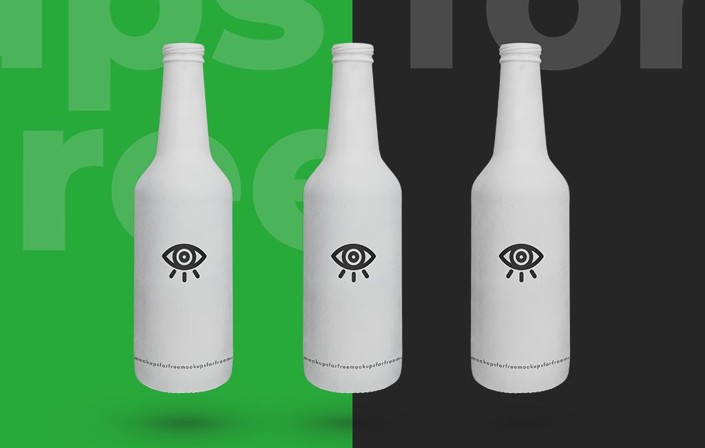 free free psd Mockup beer Packaging Label graphic design  green