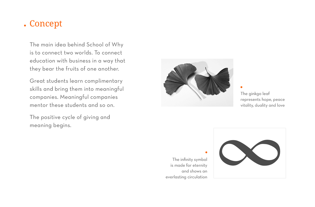 Adobe Portfolio school logo orange Education Startup berlin Stationery concept ginkgo infinite