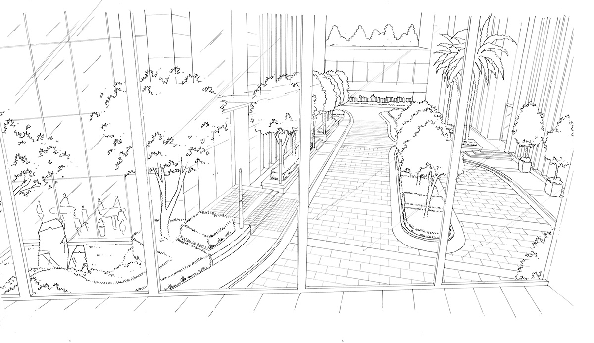 ILLUSTRATION  hand drawing sketch architecture landscape perspective