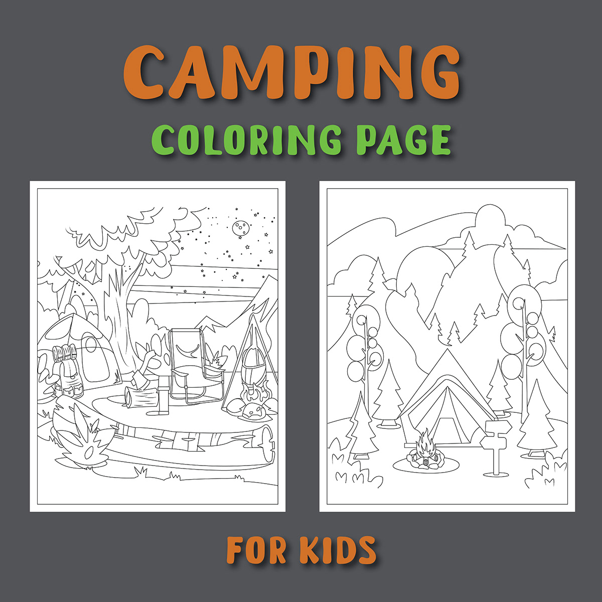 coloringpages ILLUSTRATION  Graphic Designer camping coloring coloringbook coloringpagesforkids
