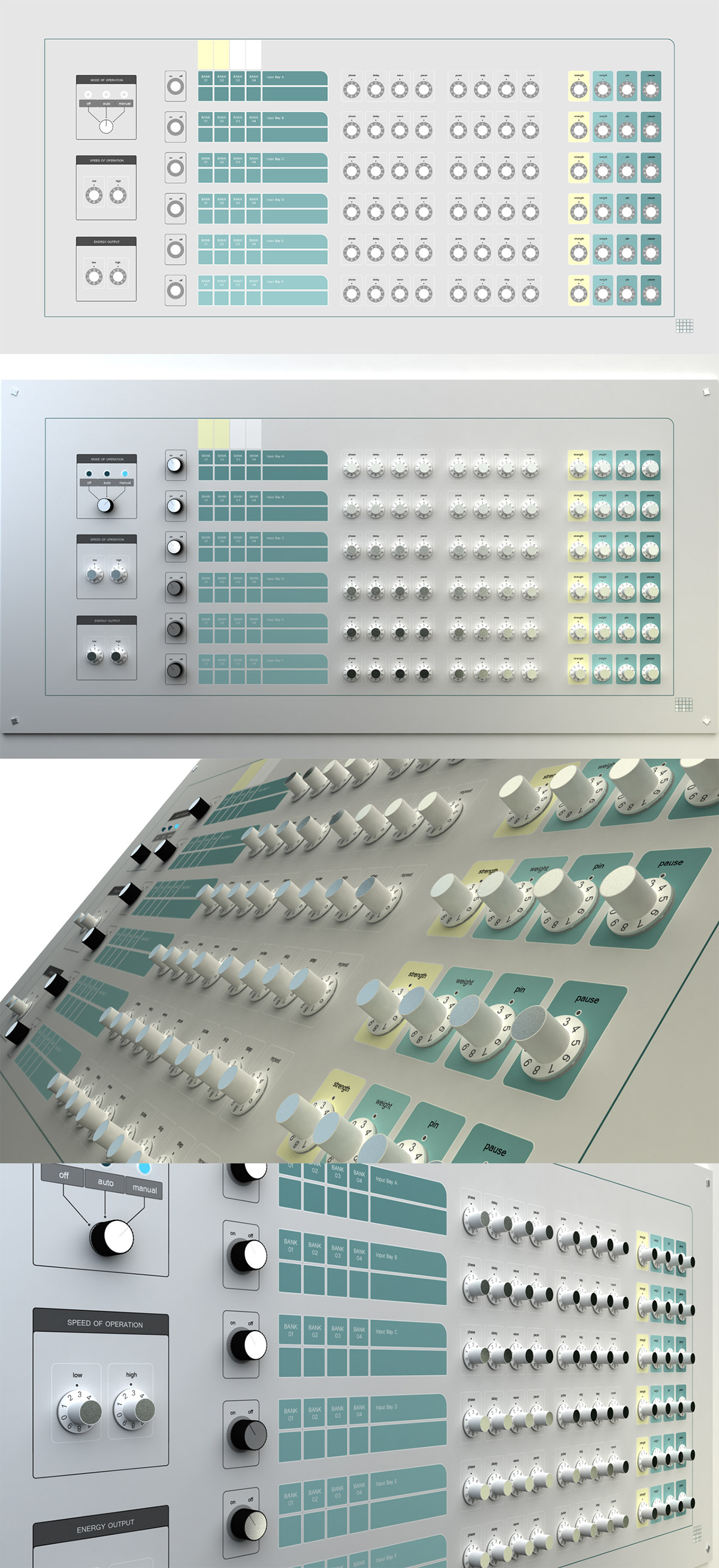 Jason Kan  3dsmax  illustrator  3D Animation  Modeling  texturing  lighting  Rendering  computer  buttons  knobs  consoles   electronics  sci-fi machine