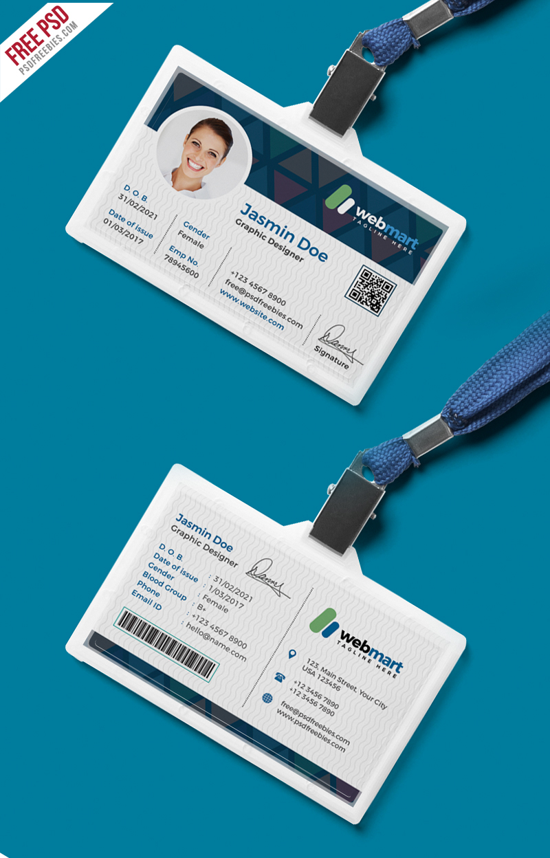 Free PSD : Office ID Card Design PSD on Behance Throughout College Id Card Template Psd