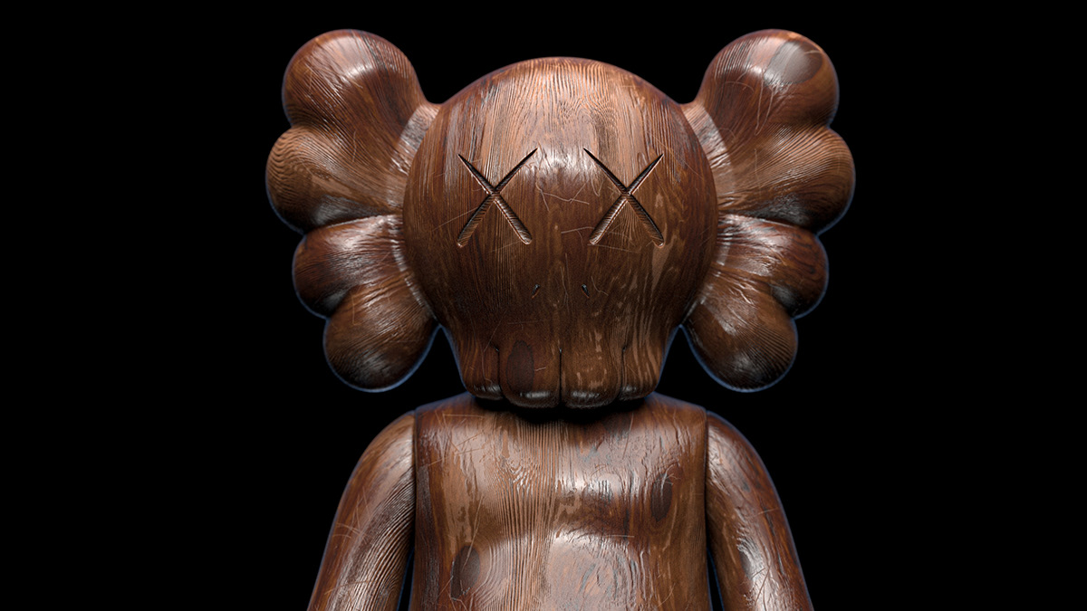 3D Character kaws Lookdev Render texture wood