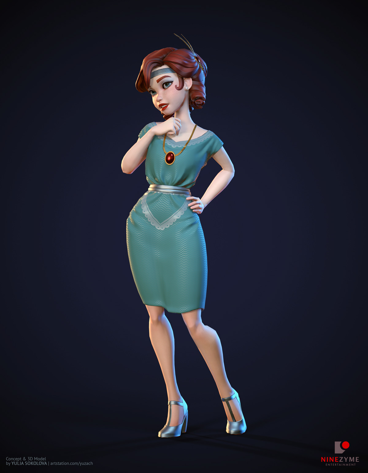 game Character female animation  3D model stylized gamedev Zbrush cartoon