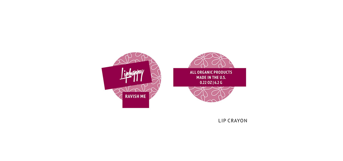 Liphappy Lip products lipstick lip liner lip crayon lip balm products packaging design brand identity Identity System Identity Design design organic Organic Products healthy