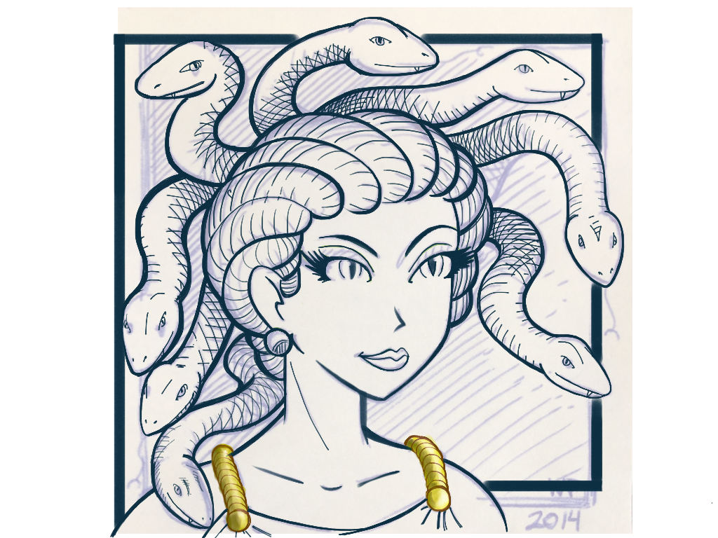 violet medusa greek mythology woman adobe sketch sketch app iPad
