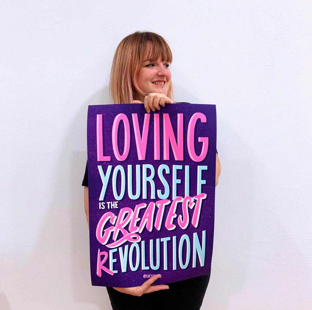 Art Gallery  creative lettering empowering art Exhibition  HAND LETTERING lettering love yourself poster print tipography poster