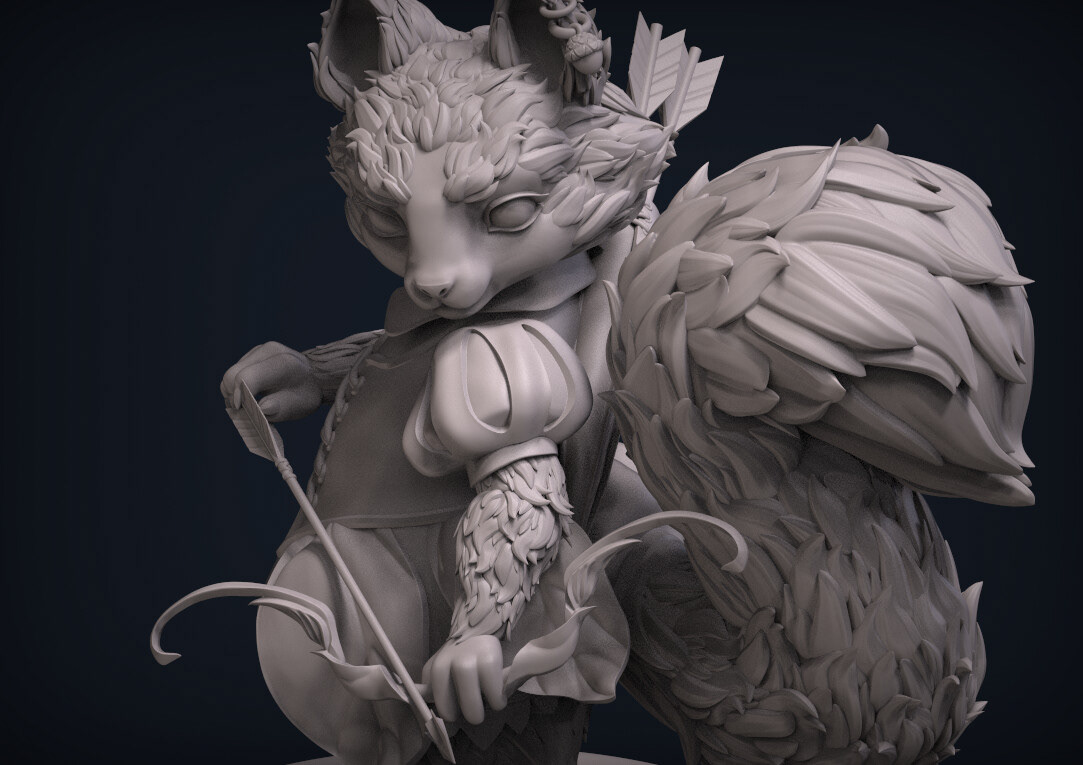 3D 3dmodeling animal artwork Character design  Digital Art  digitalart fantasy Miniature sculpture