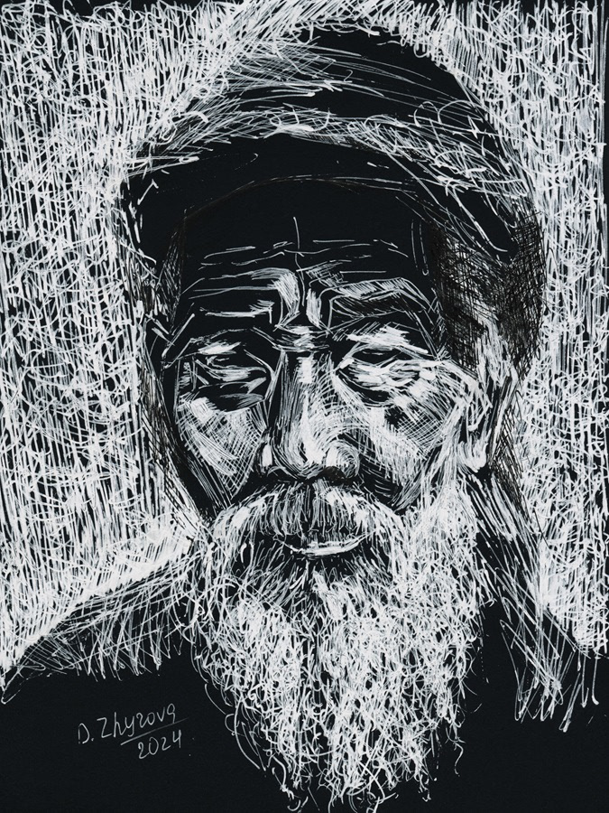 line art sketch artwork Drawing  ILLUSTRATION  TRADITIONAL ART old man Old men black and white portrait