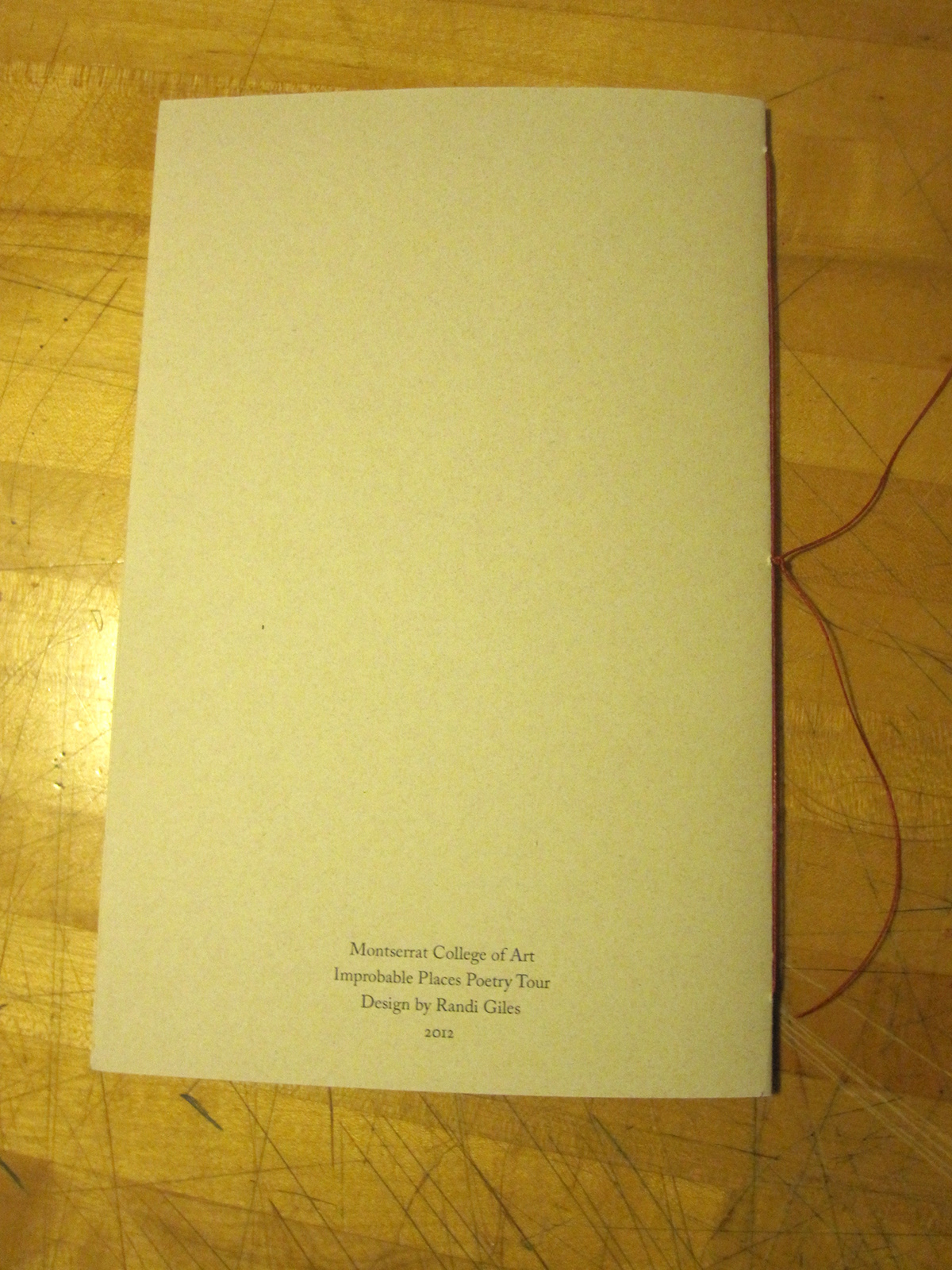 Poetry  pamphlet menu inserts hand stitched
