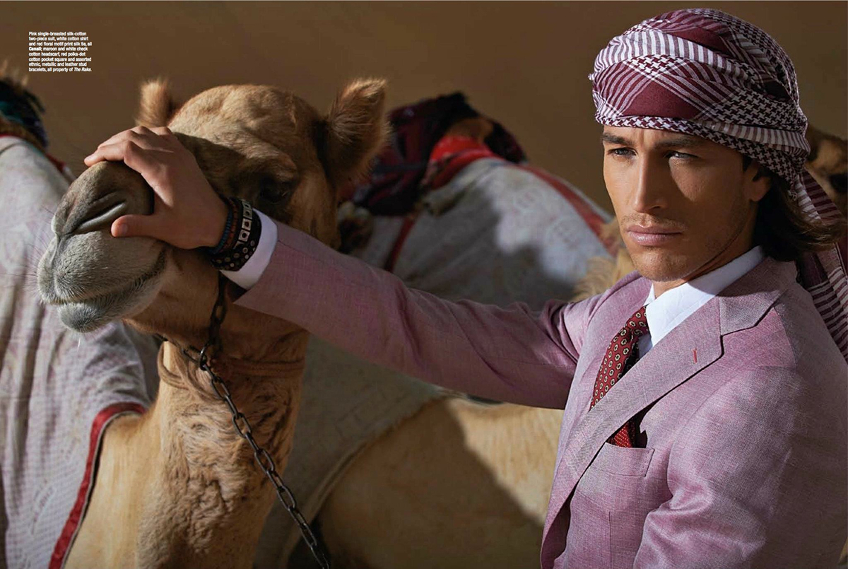 camels desert The Rake editorial hair makeup toni malt Paul Frangie Oliver Doran Esther Quek bedouin