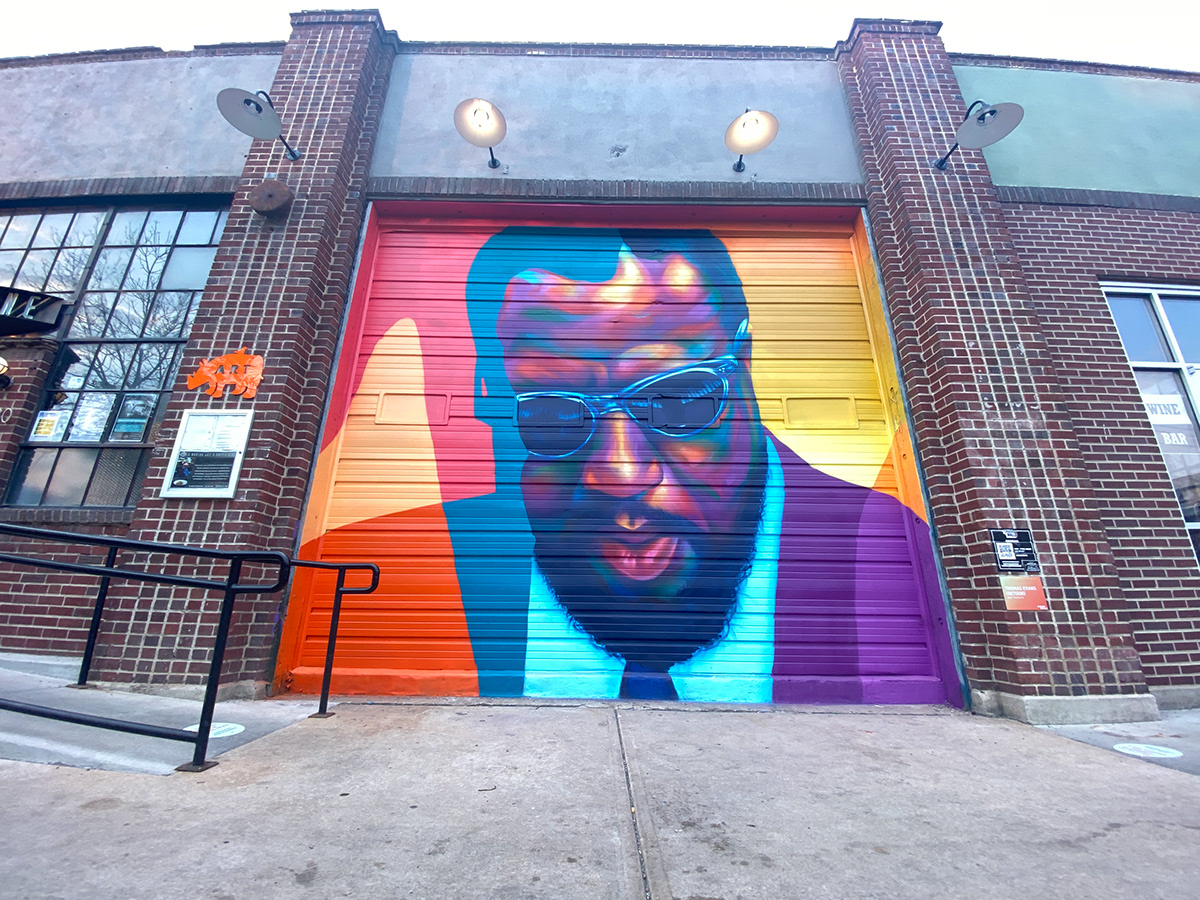 Graffiti jazz Mural musician painting   portrait Street Art  Sunglasses Thelonious Monk