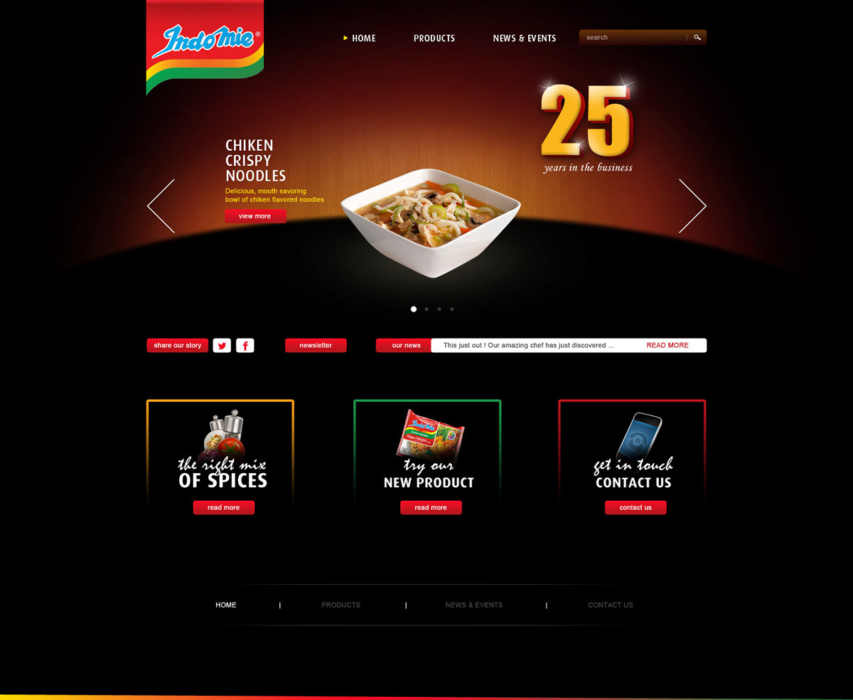 noodles Food  black fire gradient Website Webdesign