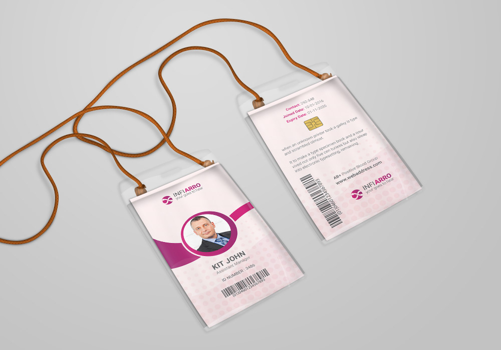 doctors employee Entry pass event pass ID badge Journalist Card medical Mockup offices card pass