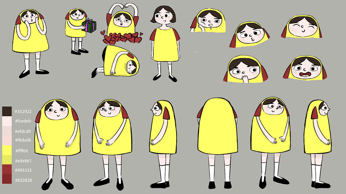 2D Animation amimation cartoon Character design  malaysia walking cycle