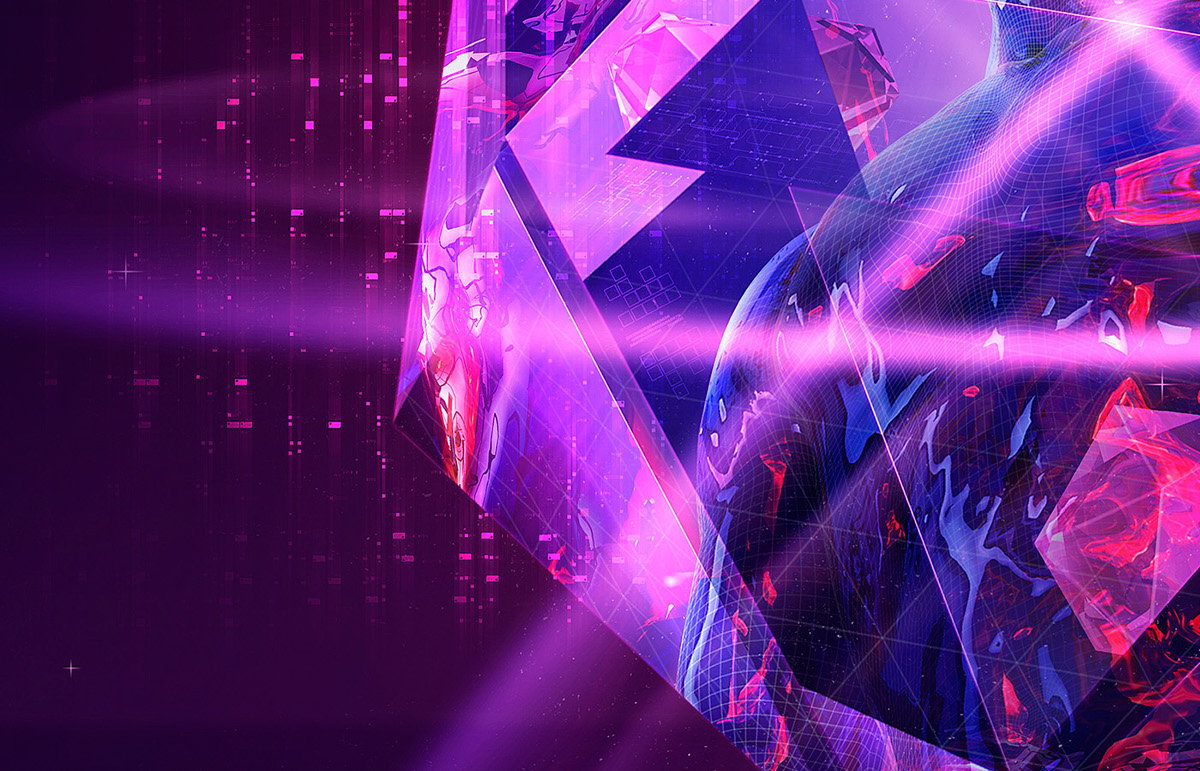 pandora purple futuristic holographic Display hologram stamp foil holo