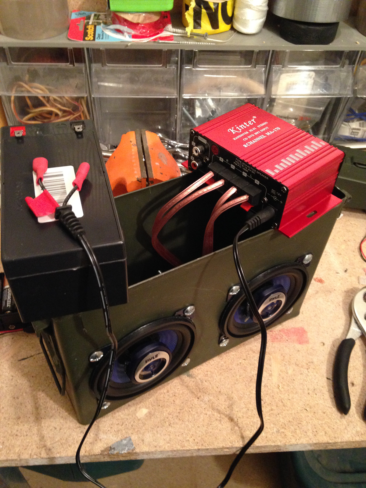 Ammo box speaker portable homemade