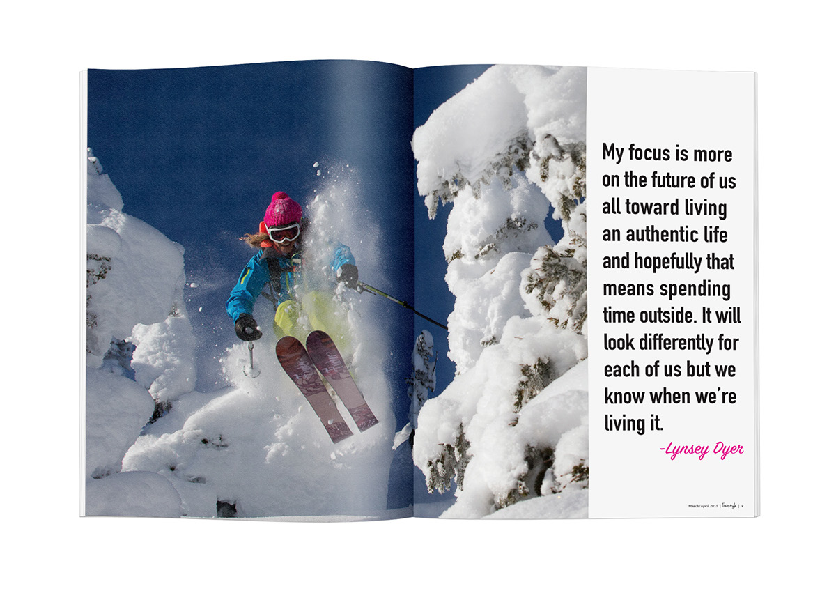 magazine Ski snowboard Travel freestyle editorial design publication