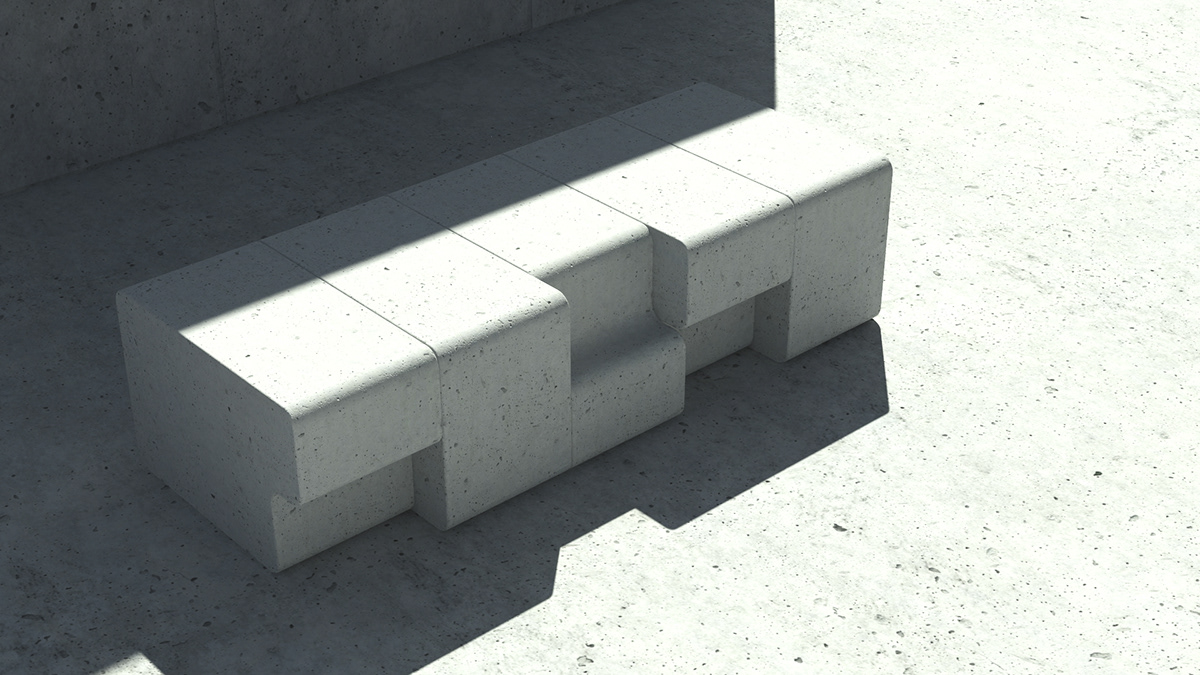 concrete urban furniture product design  industrial design  eco environmental bench arqui architecture product design process