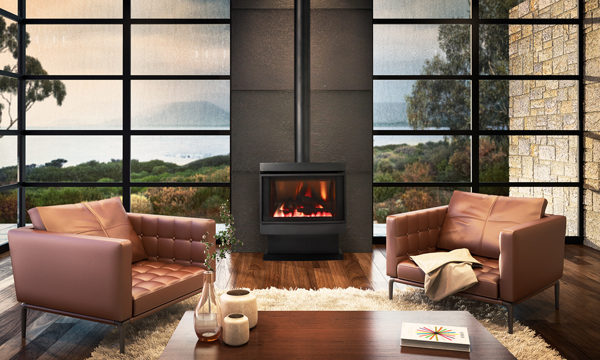 Interior fireplaces lounge 3D visualization viz visualisation rendering