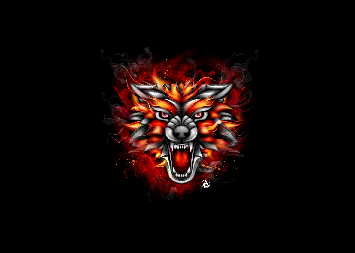 dragon fantasy fantasy art fiery art Fire background lion tiger vector art vector collection wolf