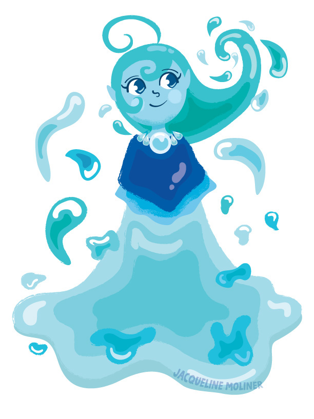 Adobe Portfolio slime water girl Sprite fantasy Character design ILLUSTRATION 