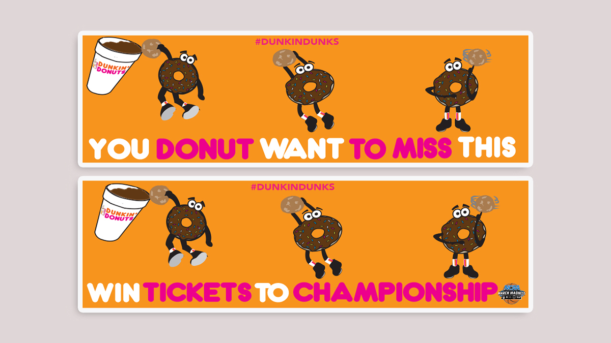 dunkin Donuts dd march madness Dunkin Donuts march madness crossover campaign basketball social media