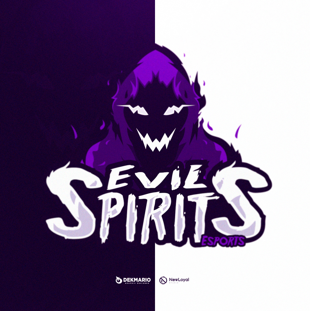 Mascot logo designs team esports evil Spirits DEKMARIO Logotype Gaming
