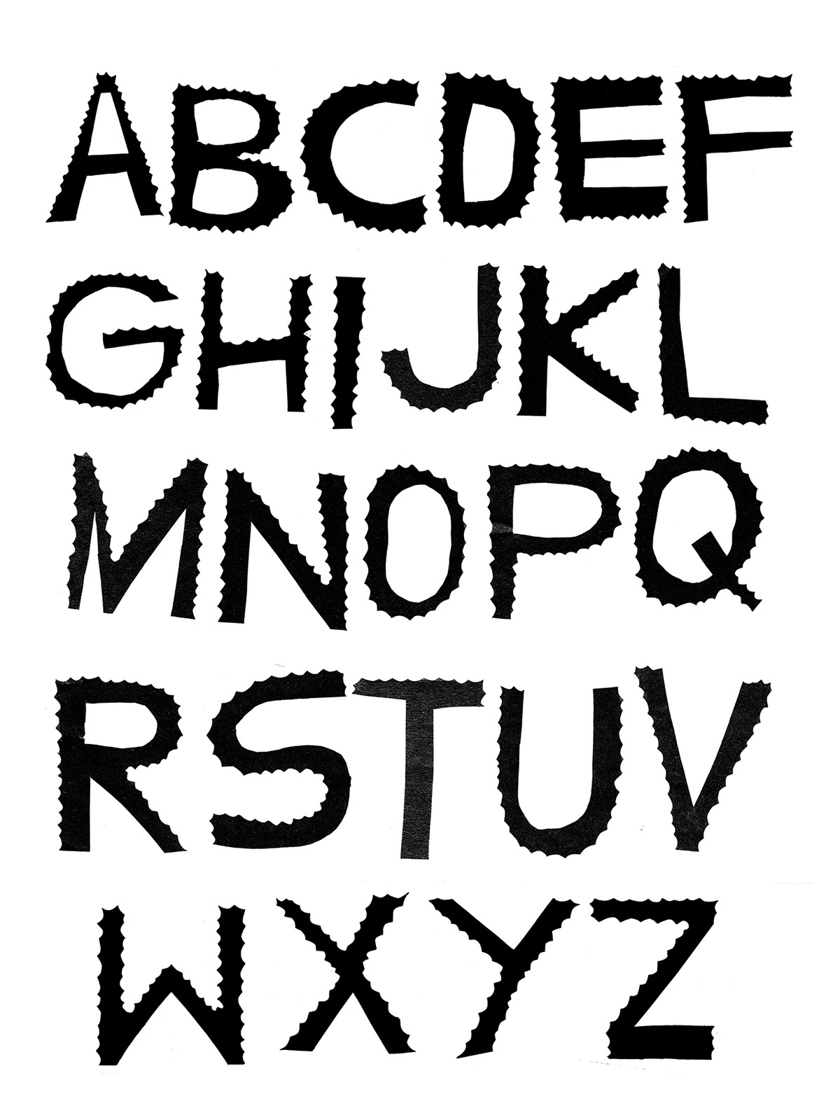 alphabet lettering cut paper