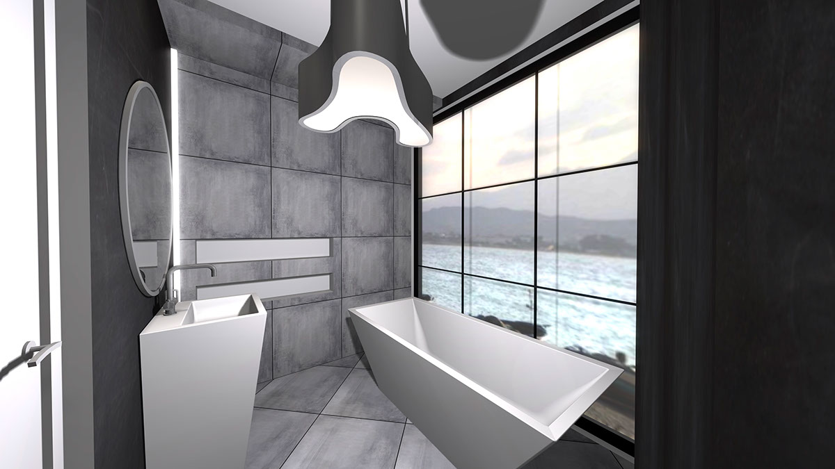 architekturawnętrz interiordesign design bathroom marmorin black concrete