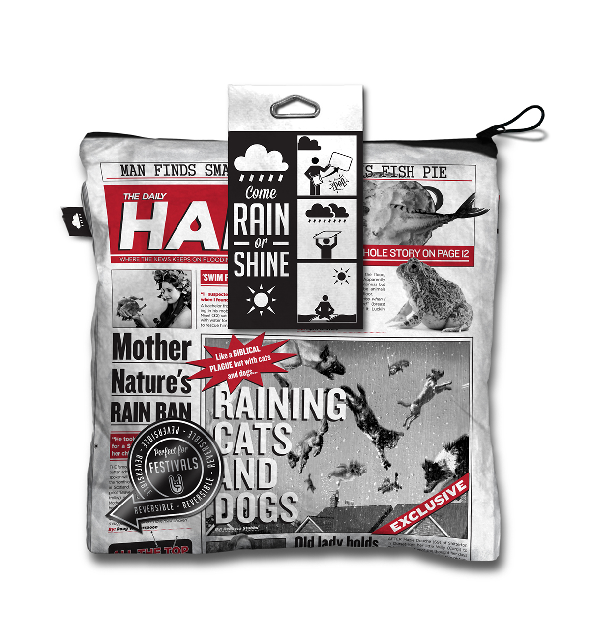 rain Sun festival summer winter Fun picnic picnik product bag newspaper news towel waterproof Umbrella