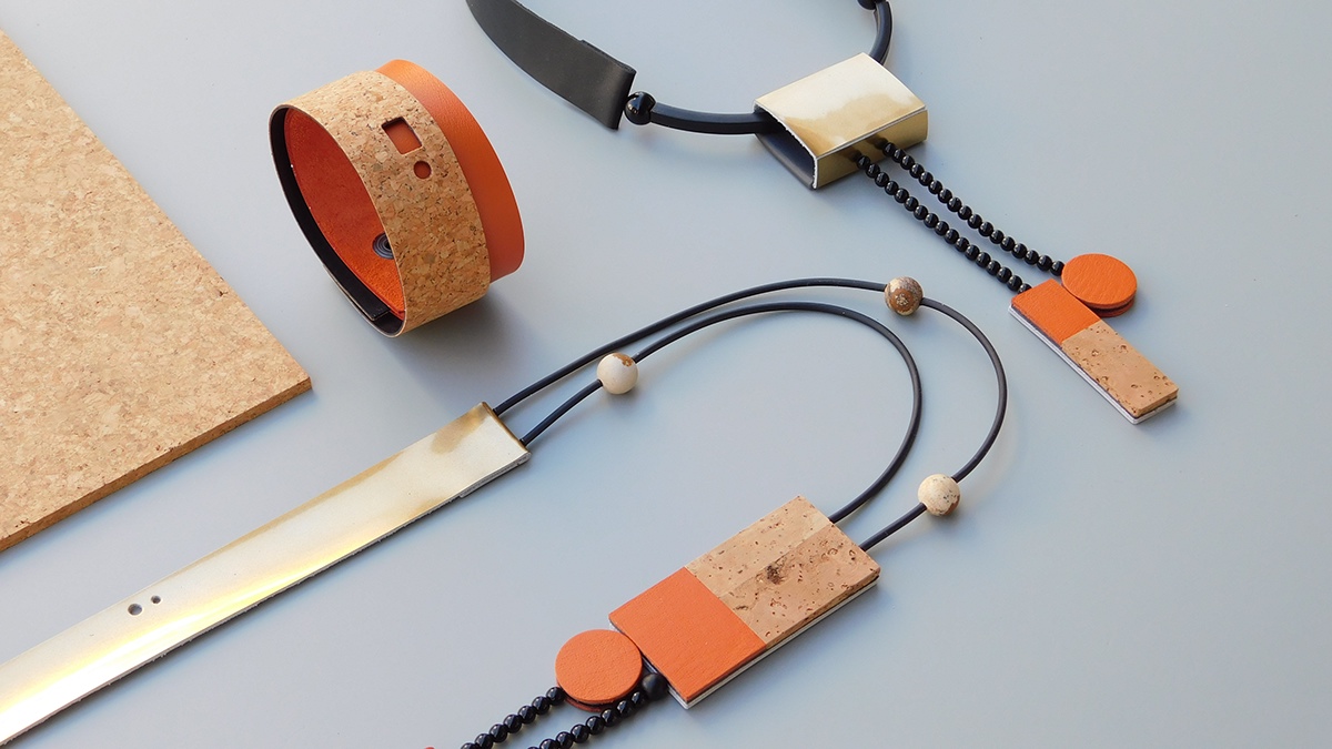 leather jewelry contemporary cork