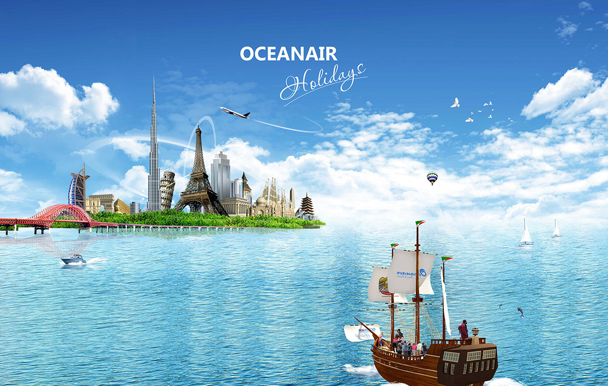 matizmo oceanair shambu rajesh travels tours matizmonet   tourism 3D Behance concept graphic creation