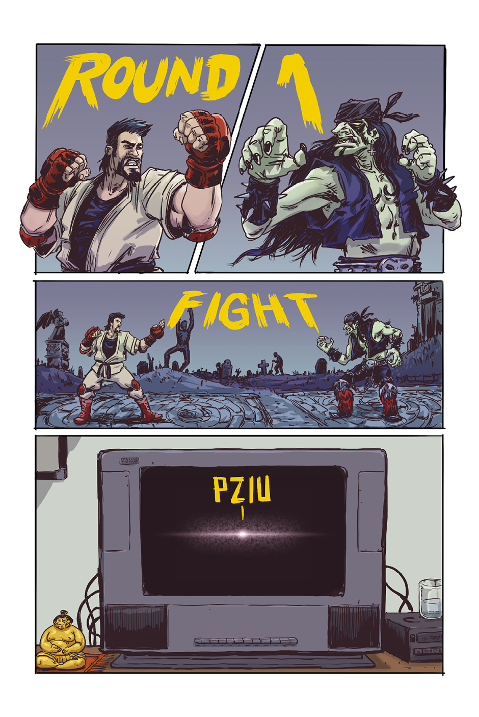 Webcomic fighting videogame arcade action adventure comics indie Pixel art Comic Book