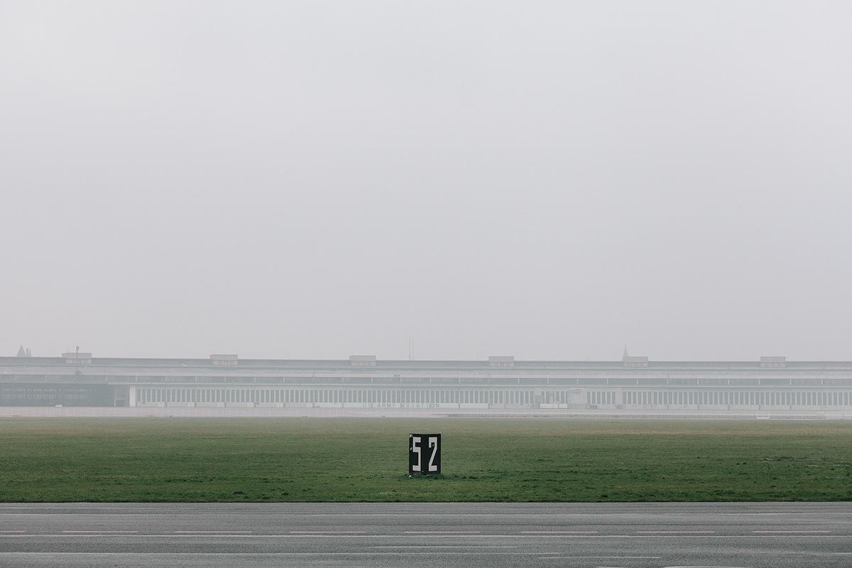 berlin airport mist abandoned lost place alone MORNING grey grass green concrete plane Urban Landscape