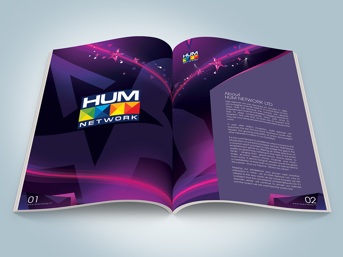 Hum Sitaray Brochure design 2014 Brochure 2014 hum network Hum sitaray print brocher programming brochure