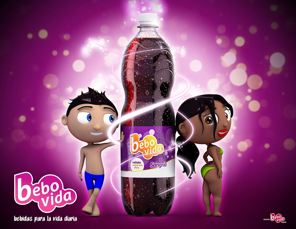 BEBOVIDA  fresh  DRINK glow THEGLOW refrescos Spot 3D animacion fresh drink
