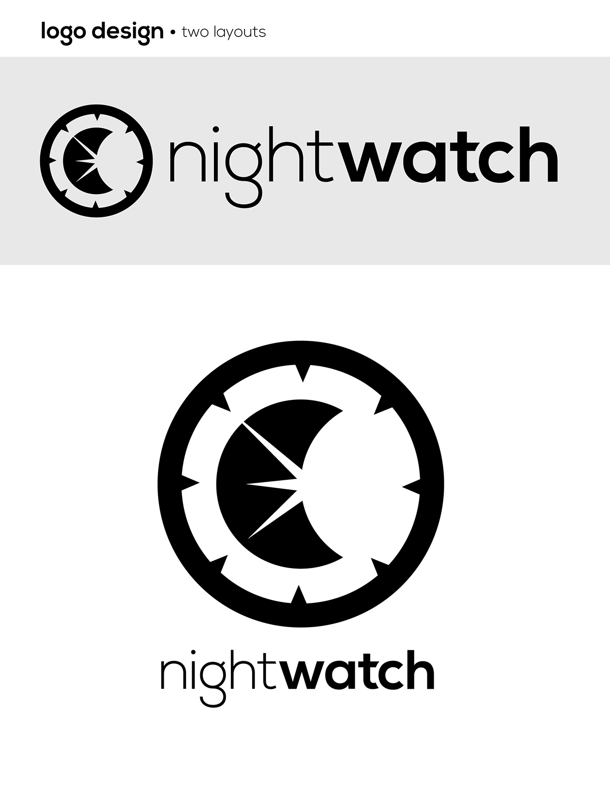 Adobe Portfolio logo design Logo Design night watch moon