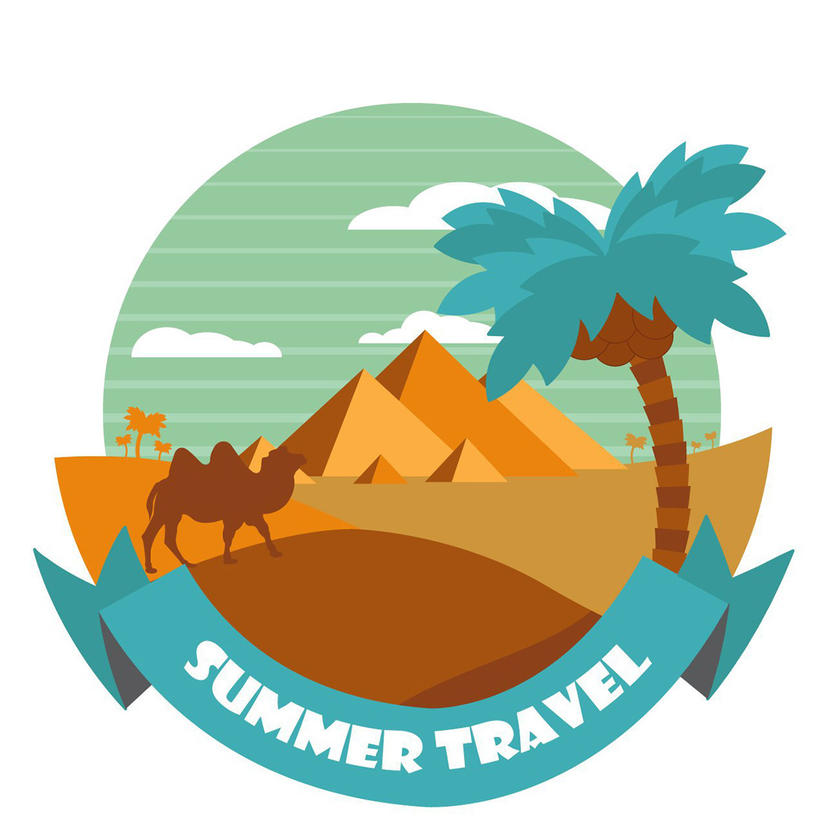 summer Travel trap illustrating Graphic Designer Illustrator egypt sahara CAMAL верблюд Египет Сахара