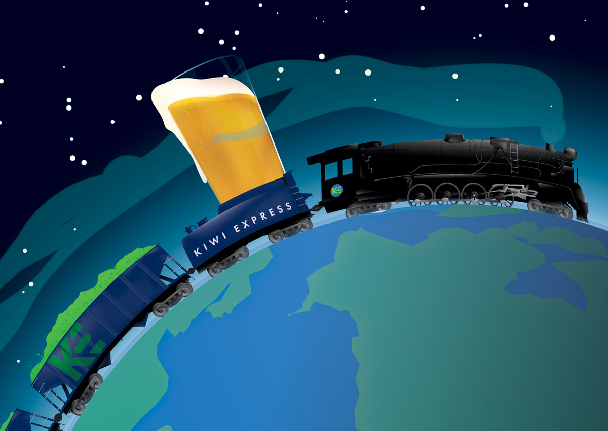 kiwi train beer homebrew craft beer homebrewing conductor IPA hops New Zealand locomotive motueka 7c