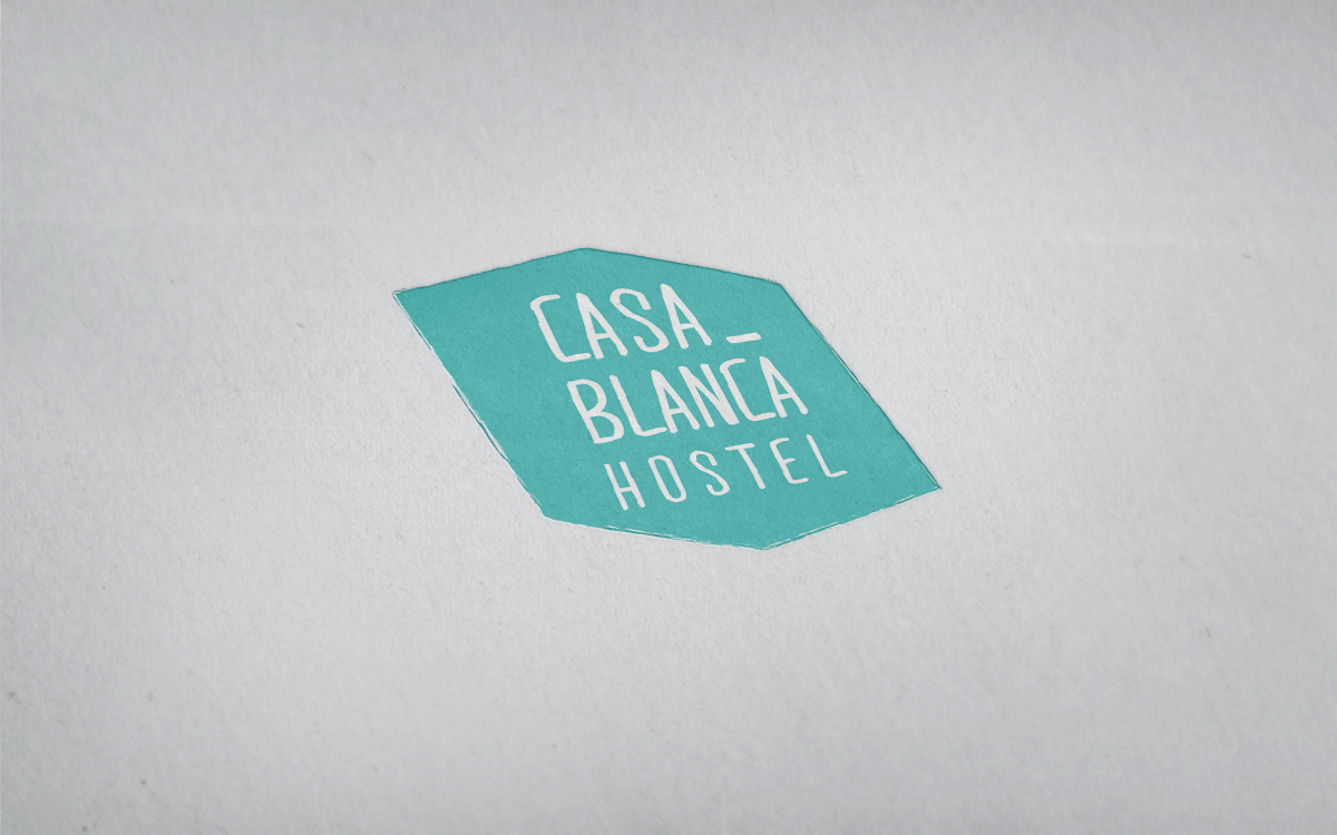 hostel Casablanca hotel visual identity logo Logotype graphic design  branding  talking bubble Travel